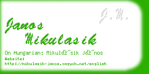 janos mikulasik business card